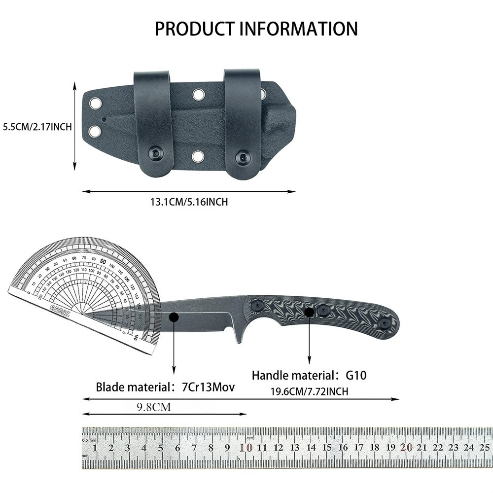 Full-Tang-Messer mit feststehe – Edc Carry Fixed Blade Knife Bewertung und Preis