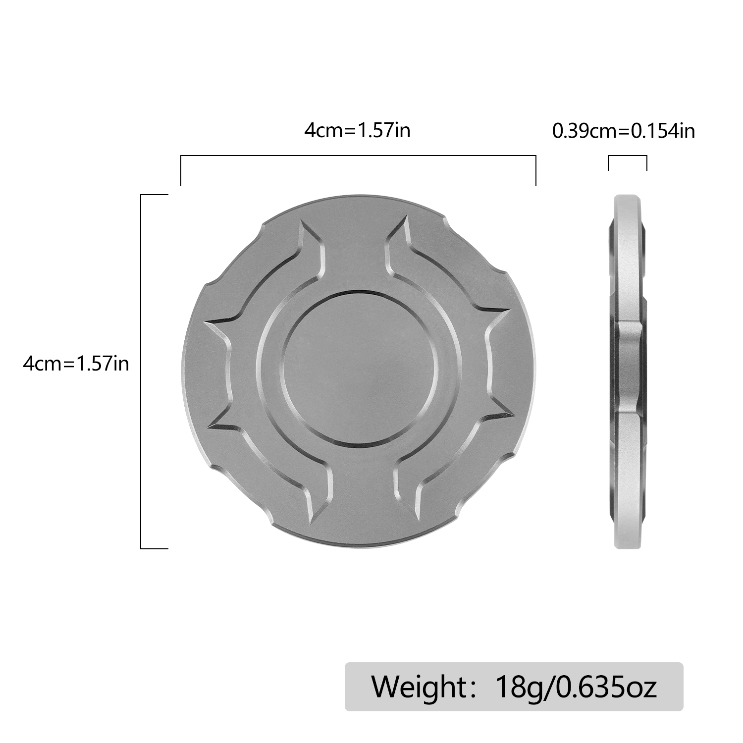 Titanlegierung Pokerchip Fidge – Edc Carry Coins Bewertung und Preis